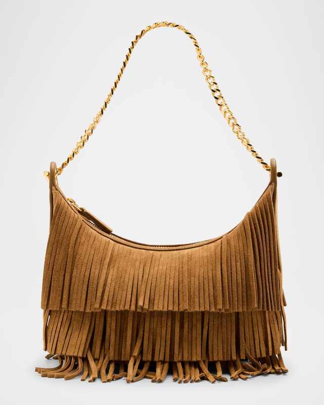 Fortune Small Fringe Suede Shoulder Bag